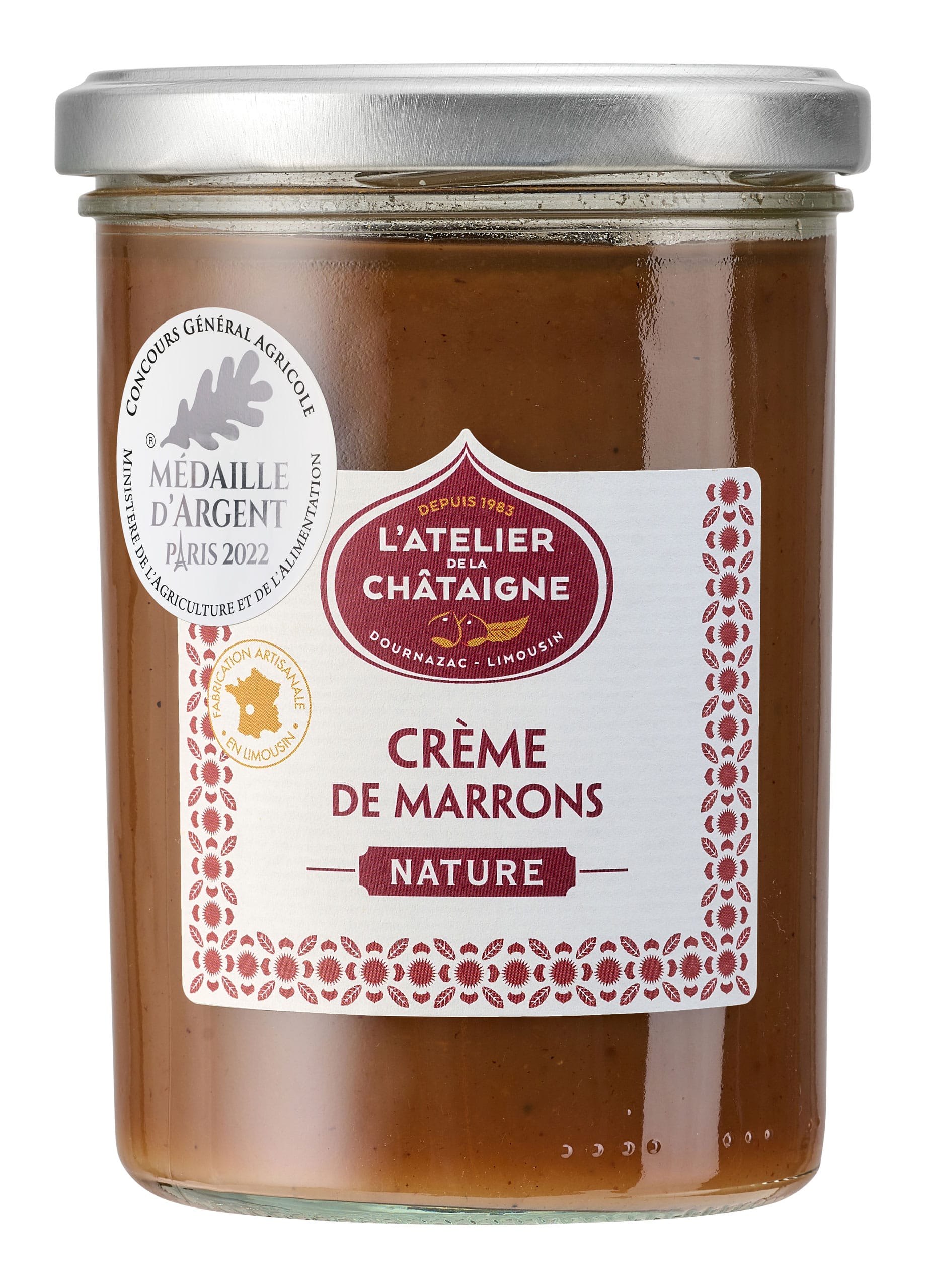 Crème de marrons BIO artisanale avec Marrons glacés 210g - Ferme